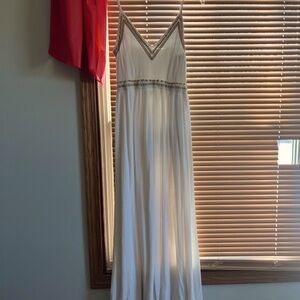 Boho white textured dress XS
